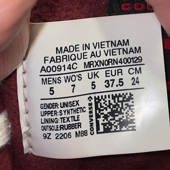 Converse Women's Berkshire Hi Top Dark Beetroot/Saddle/Egret A00914C. Size 7 - Picture 9 of 15